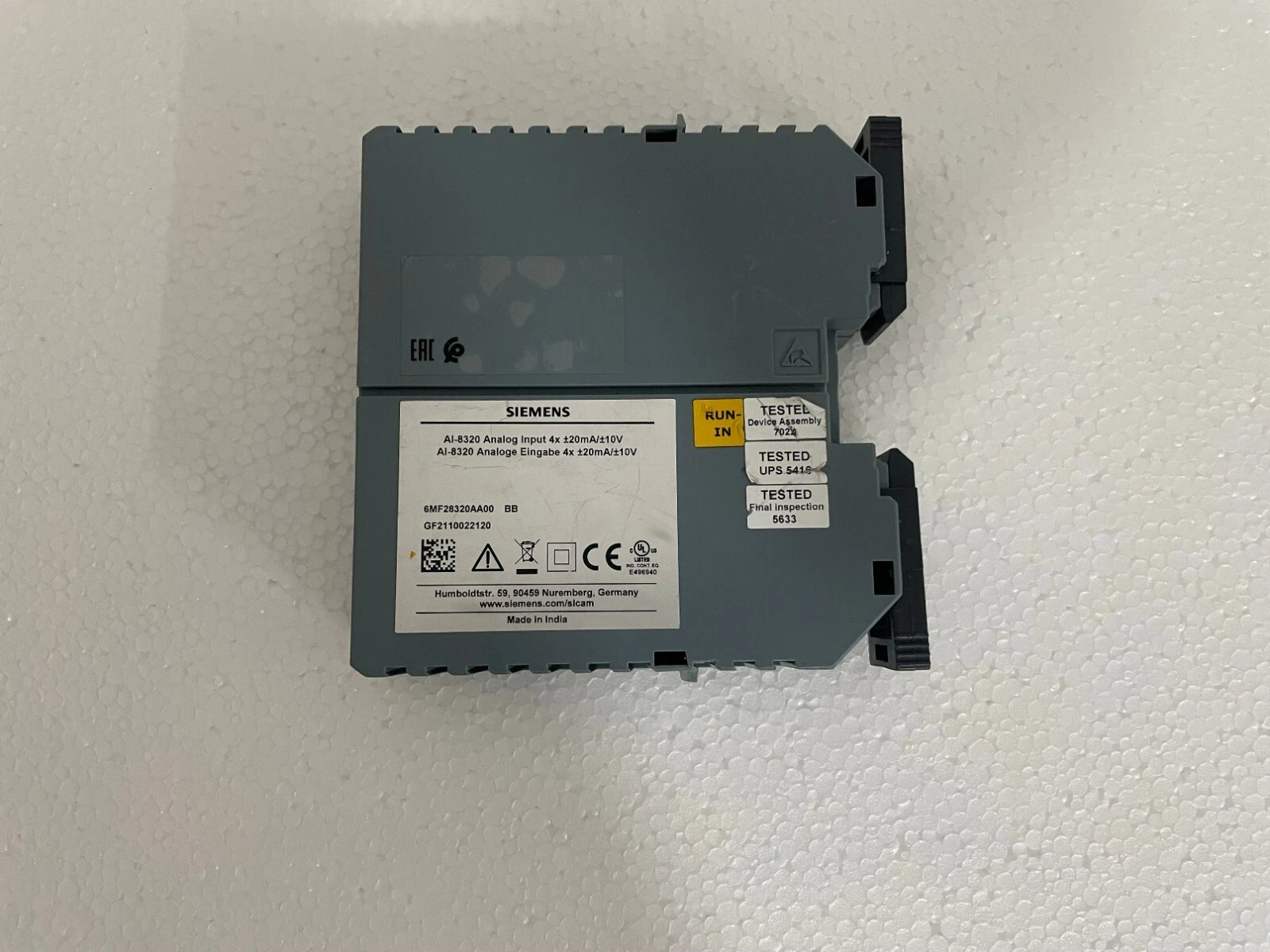 Siemens SICAM A8000 Series AI-8320 / AI 8320 Analog Input  Module
